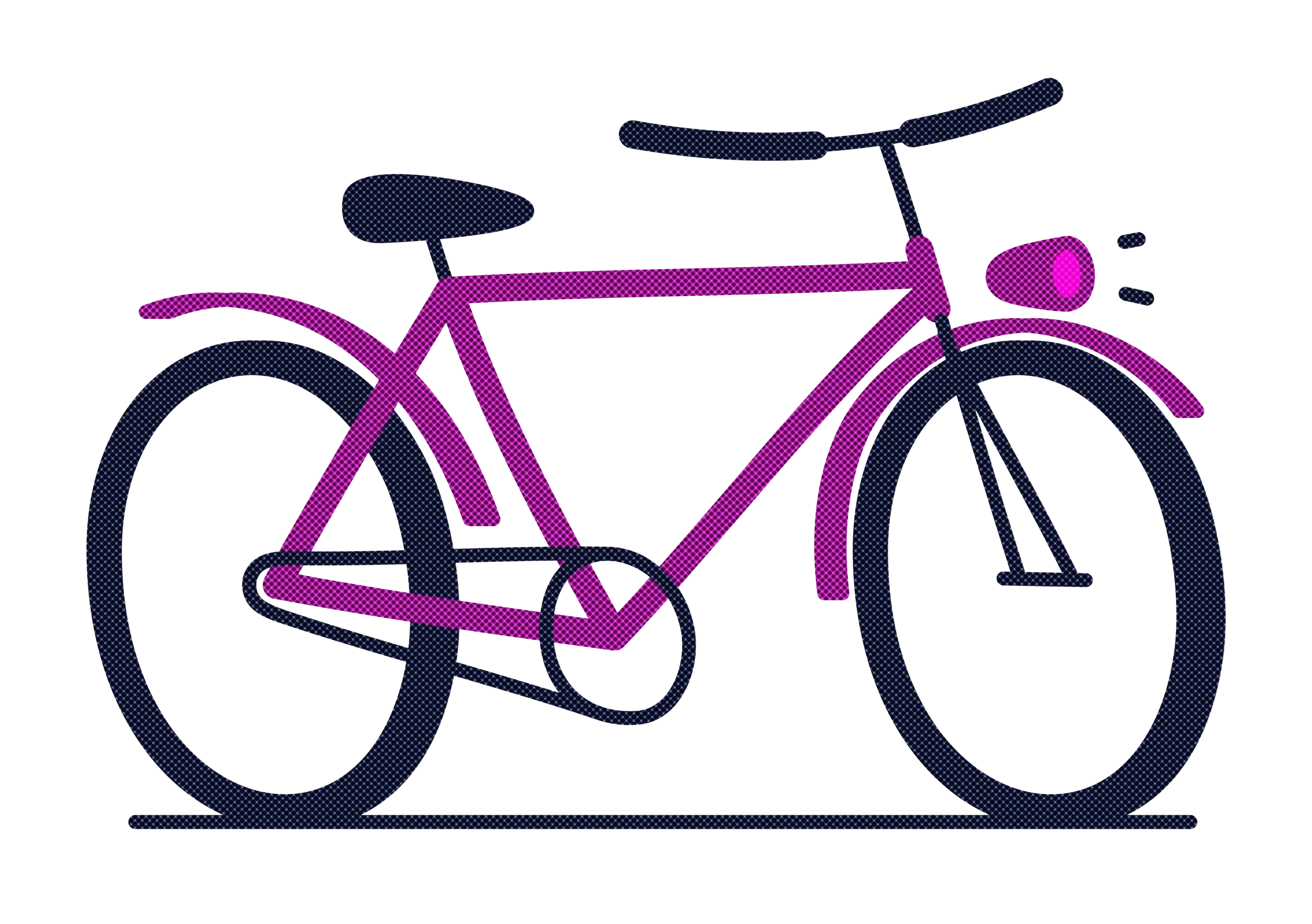 Purple Bicycle with Front Light Illustration