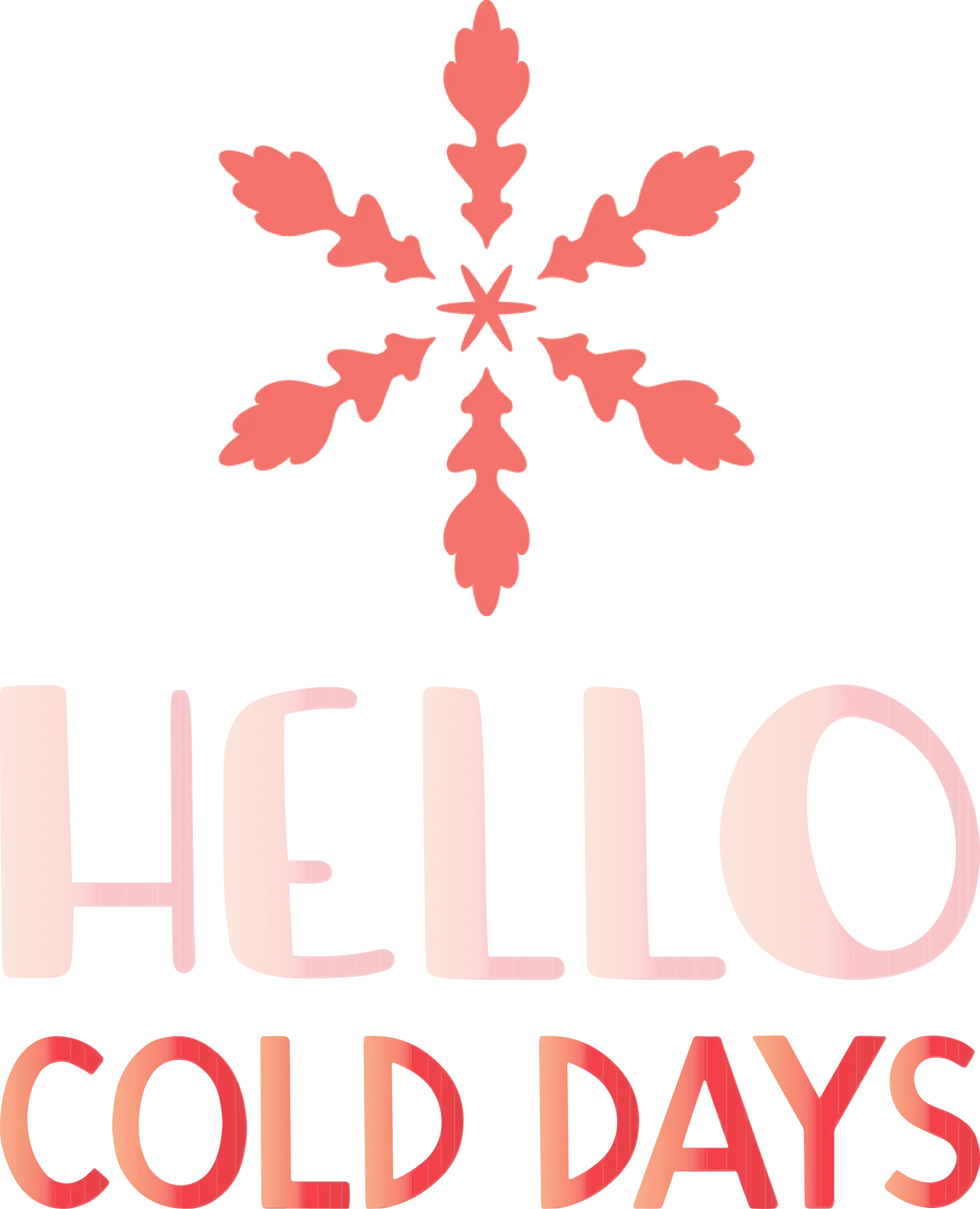 Red Snowflake with &#039;Hello Cold Days&#039; Greeting