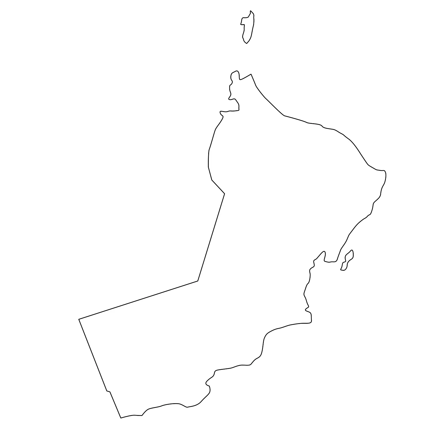 Outline Map of Oman