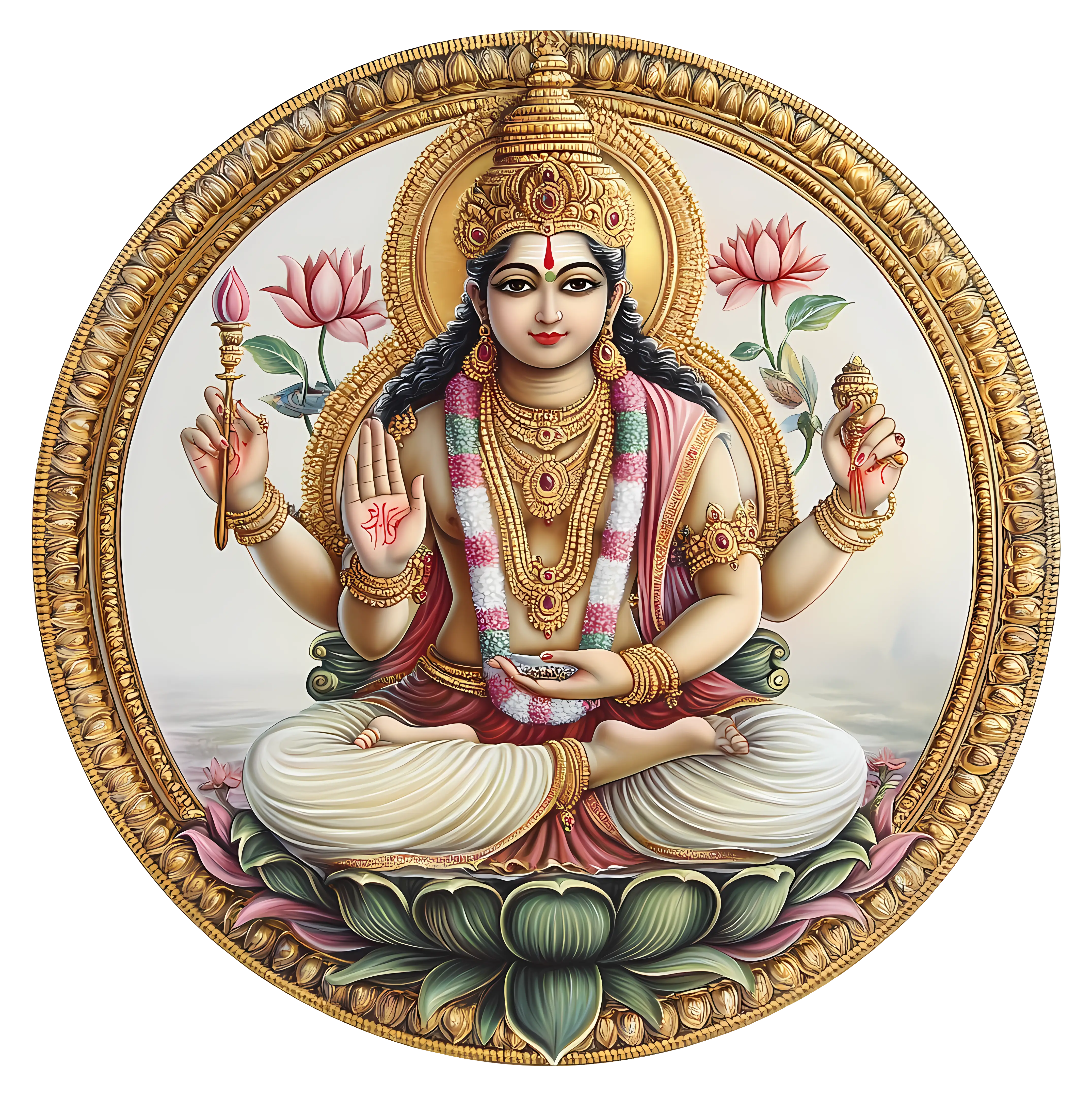 Hindu Goddess Illustration on Lotus