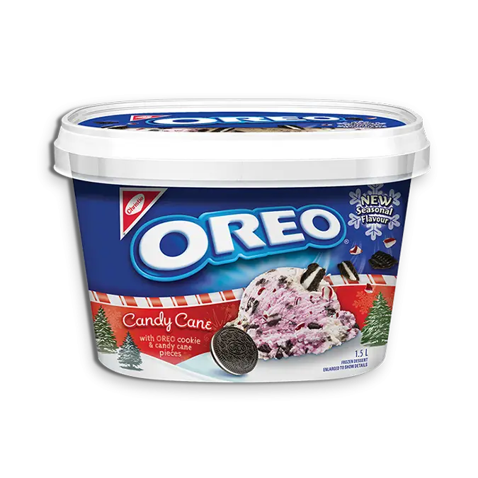 Oreo Candy Cane Ice Cream Tub for Christmas