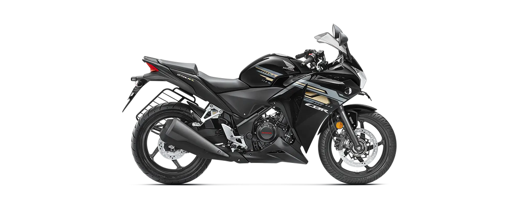 Black Sports Motorcycle Side View