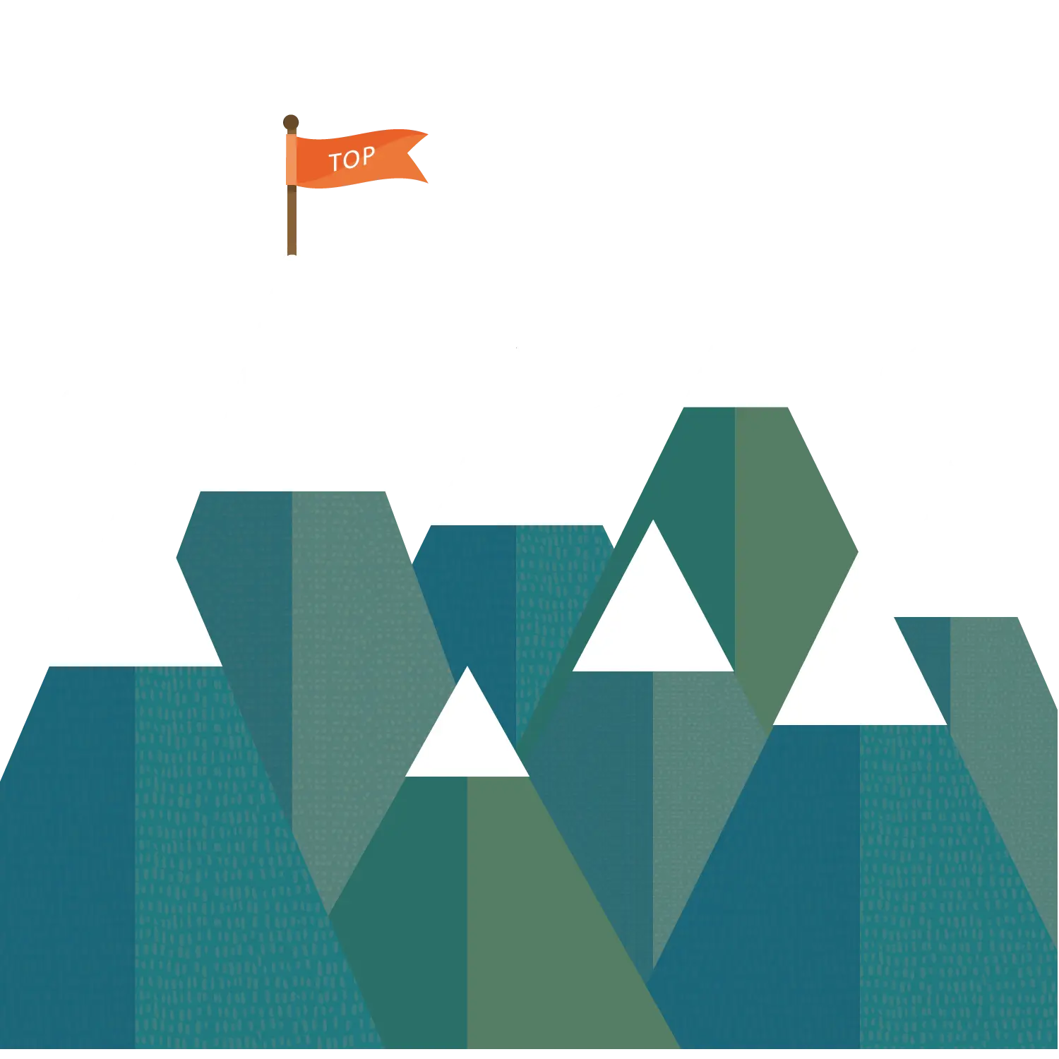 Mountain Peaks with Flag