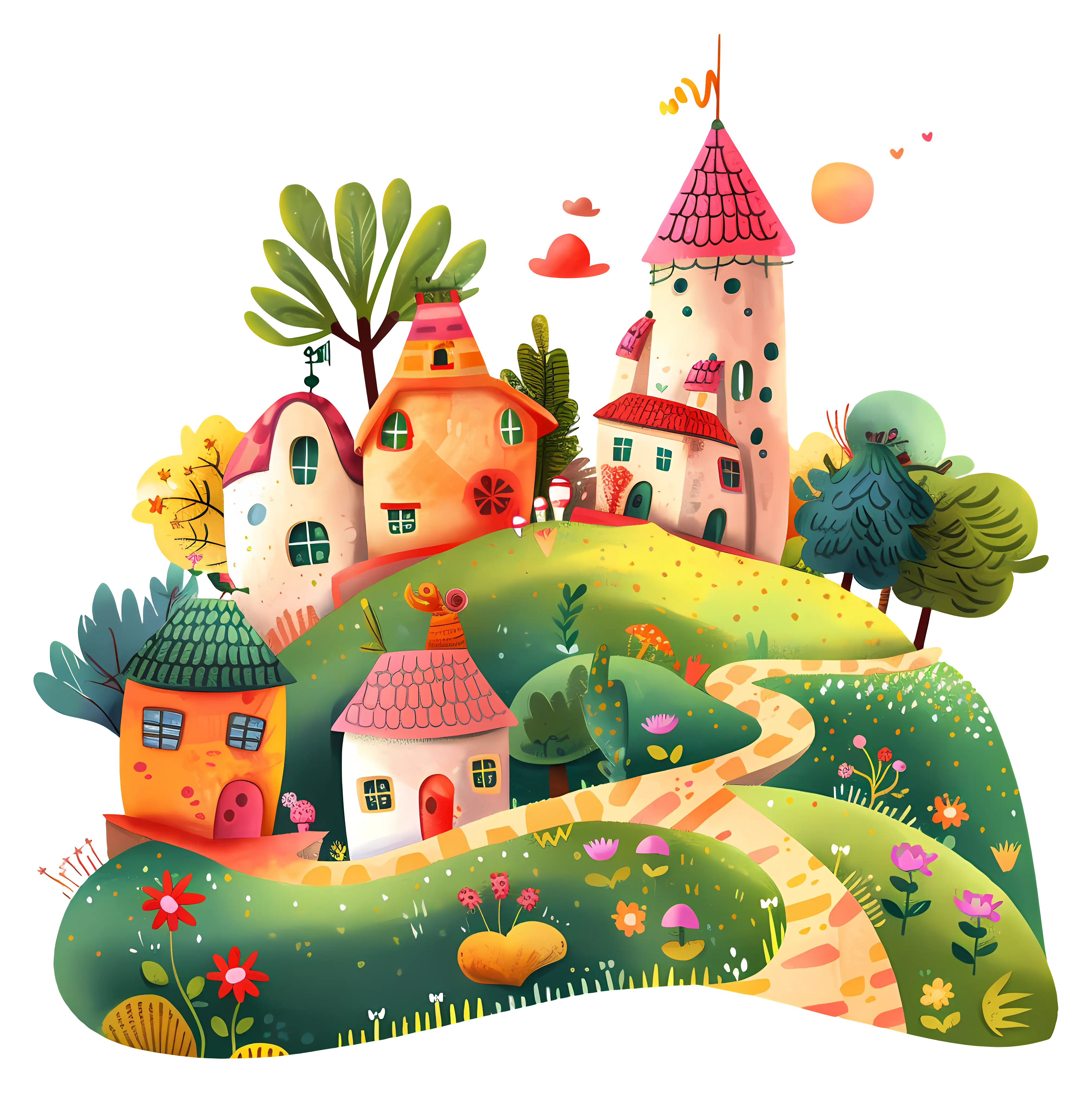 Cute Houses Illustration