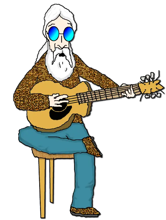 Cartoon Guitarist with Sunglasses