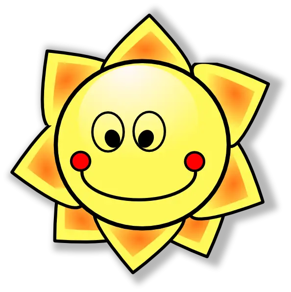 Smiling Sun Cartoon Character