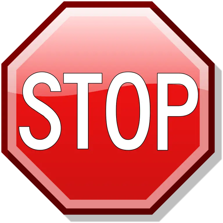 Bright Glossy Red Stop Sign