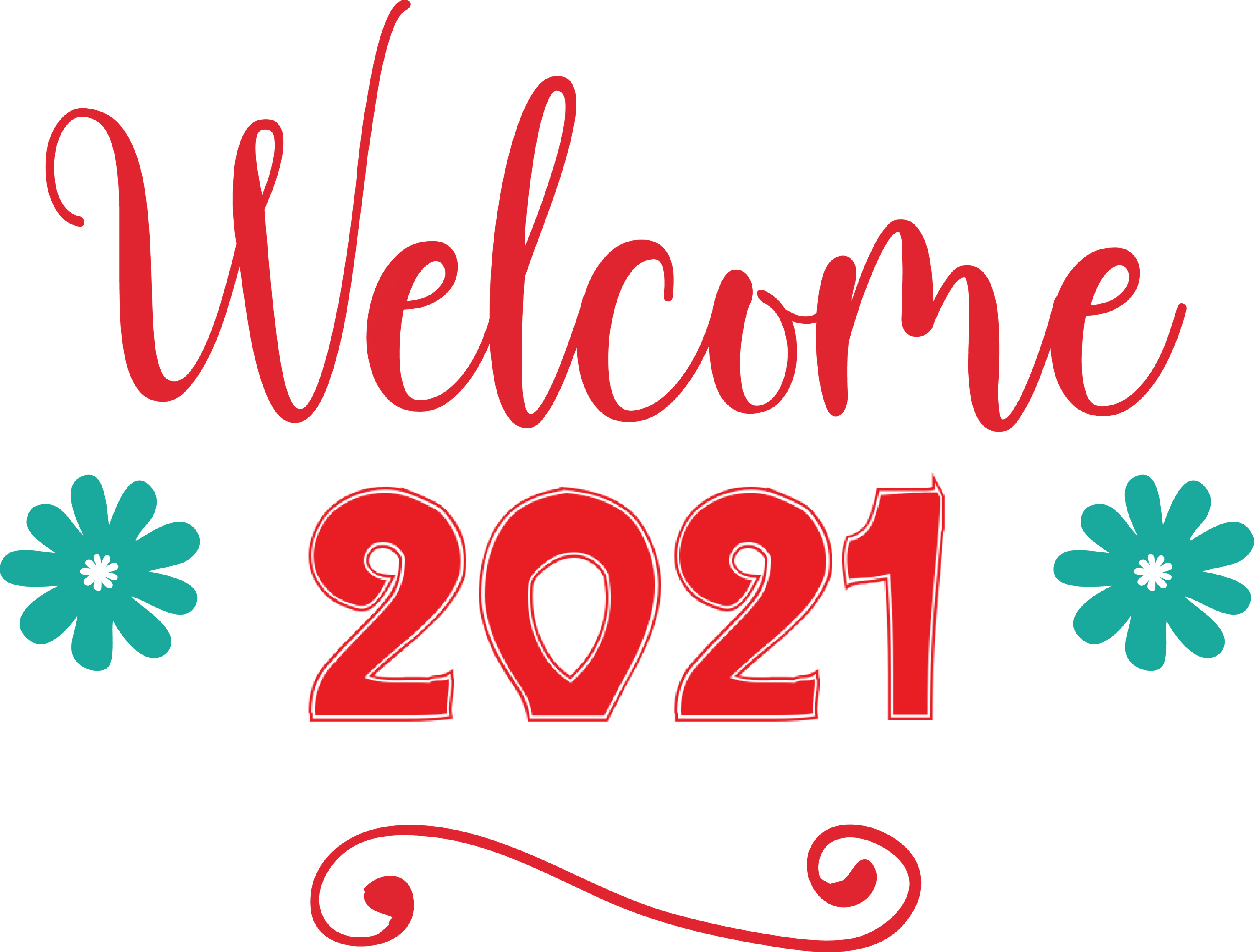 Welcome 2021 Text Design for New Year&#039;s Celebration