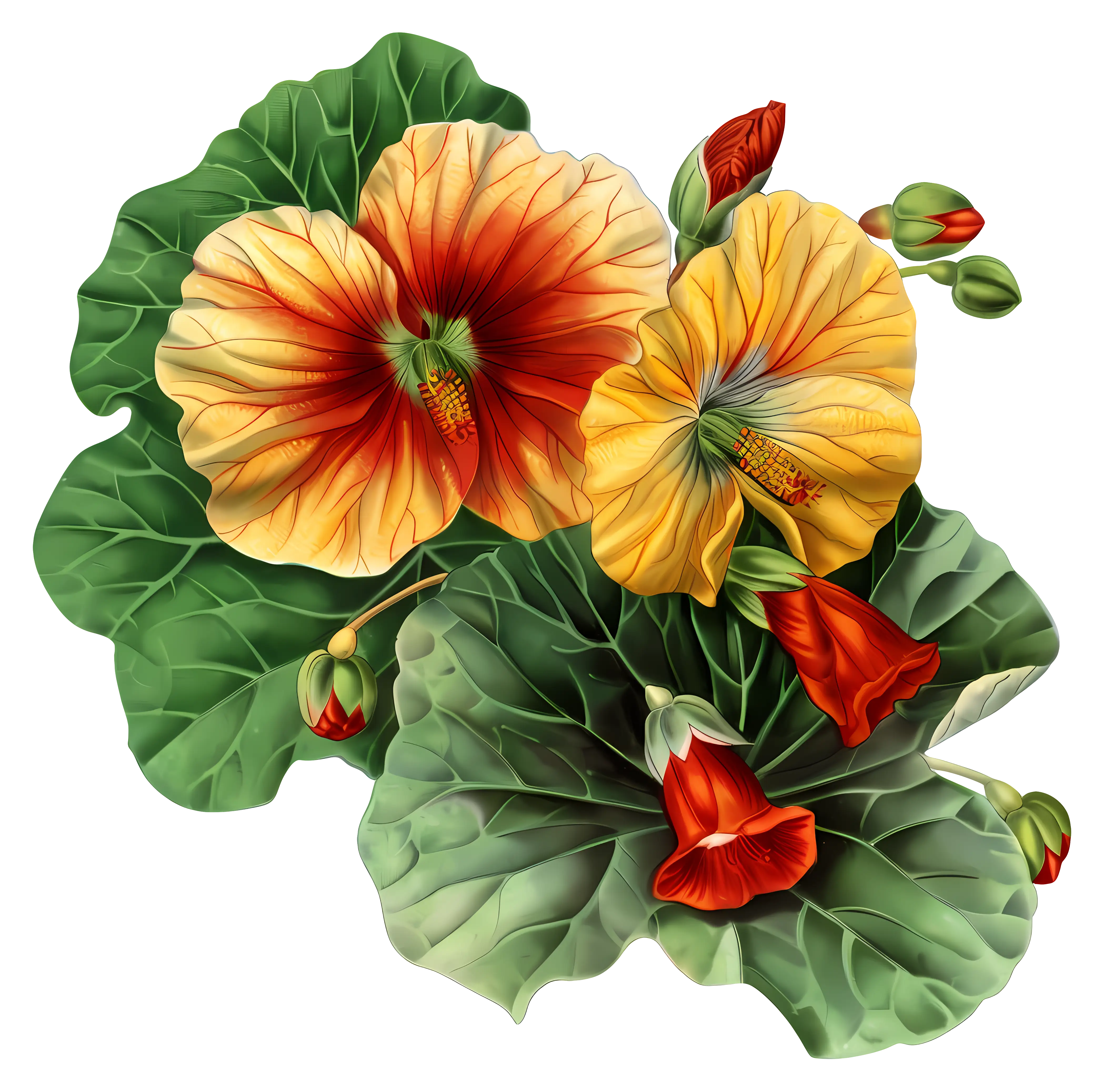 Orange and Yellow Tropical Flowers