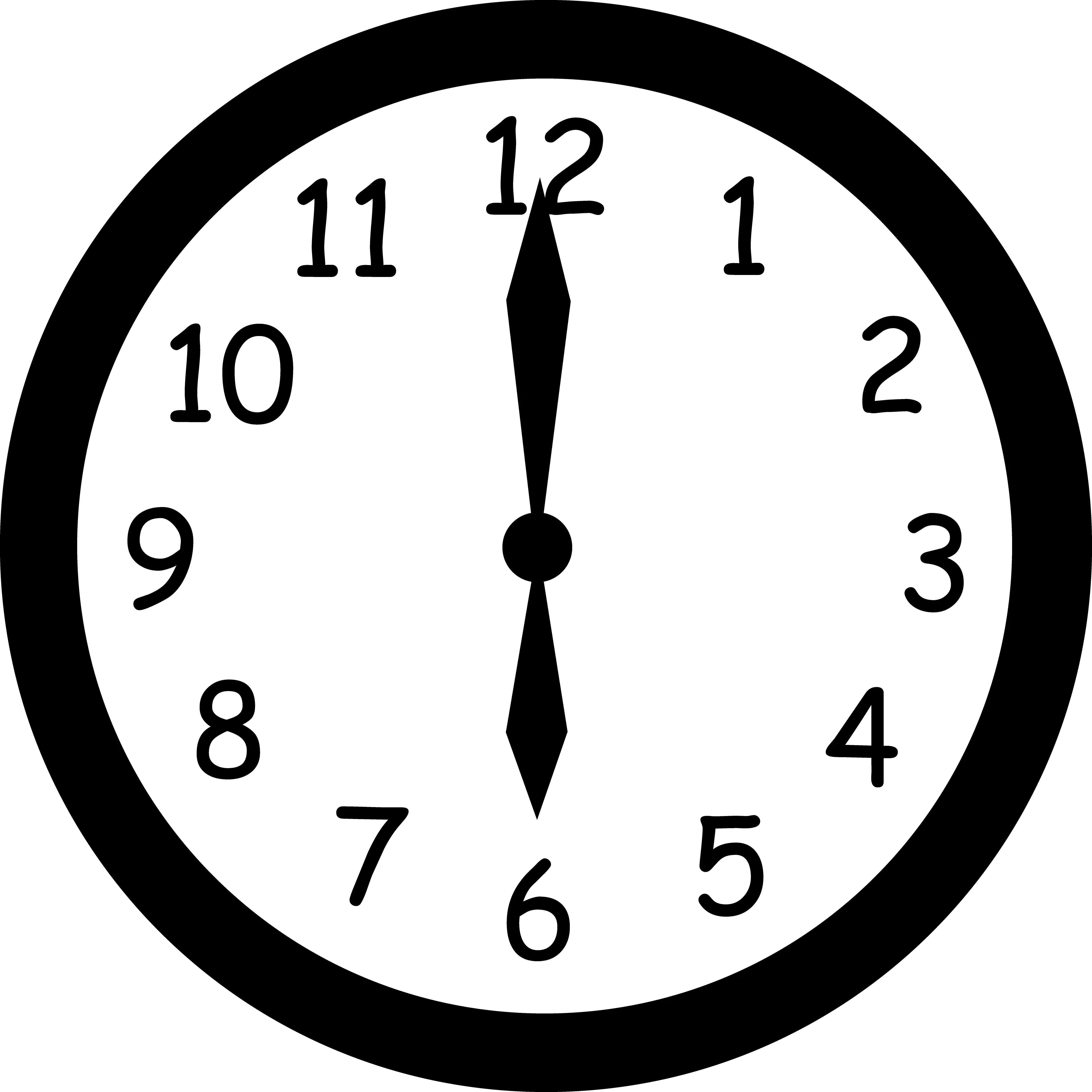 Analog Clock Showing Midnight