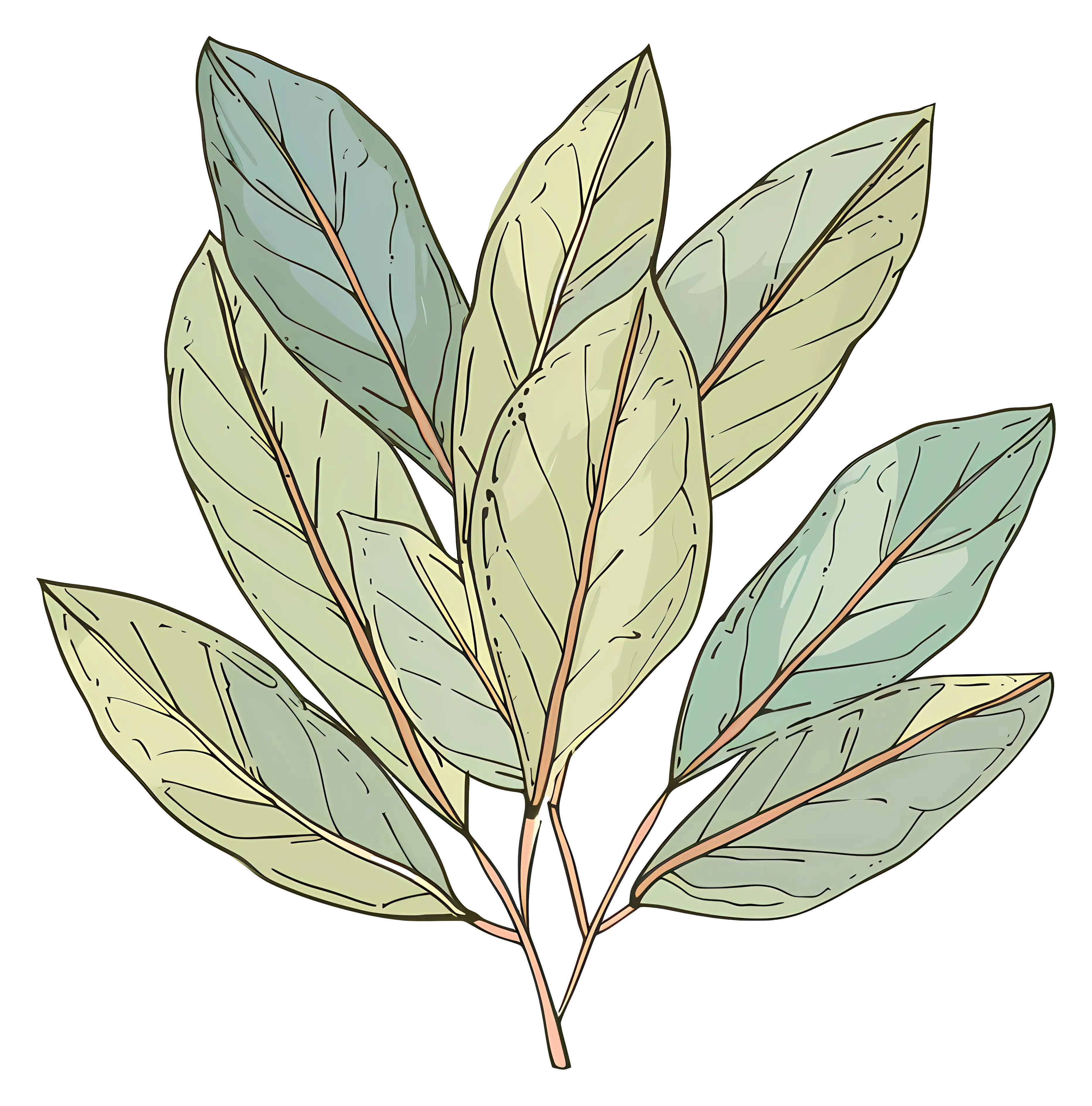 Green Foliage Botanical Illustration