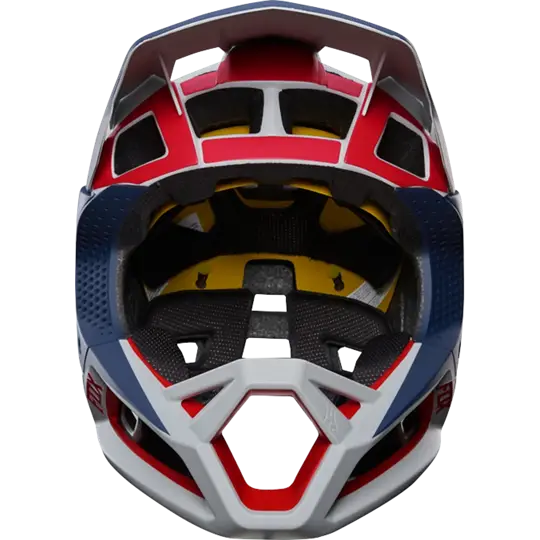 Red and Blue Sports Helmet with Modern Design