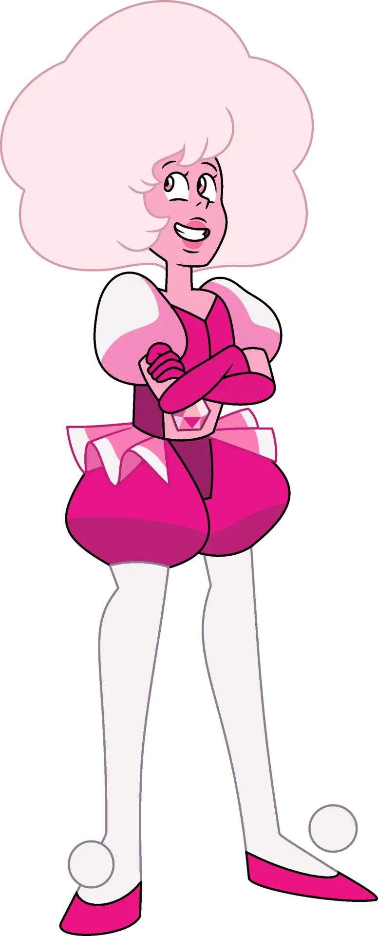 Pink Cartoon Character with Puffy Hair