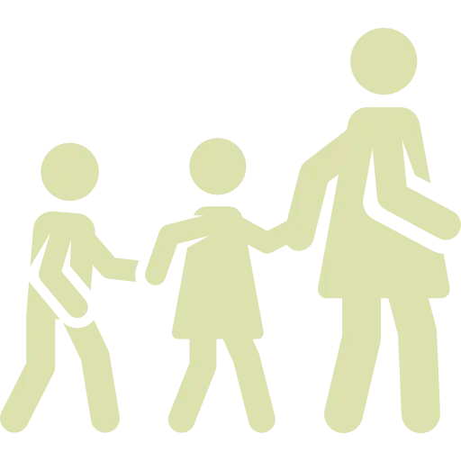 Walking Family Icon in Minimalist Style