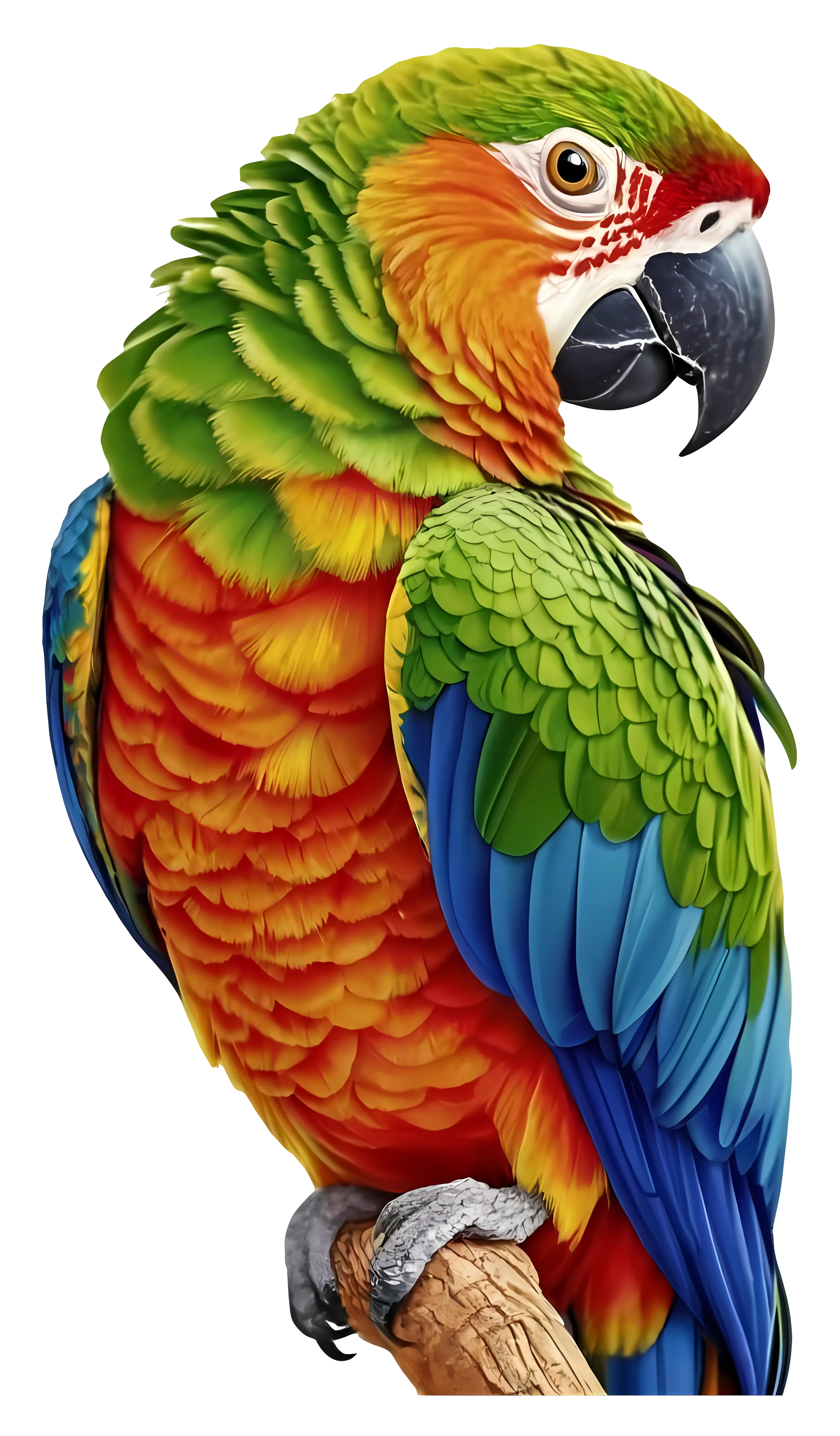 Colorful Parrot on Branch