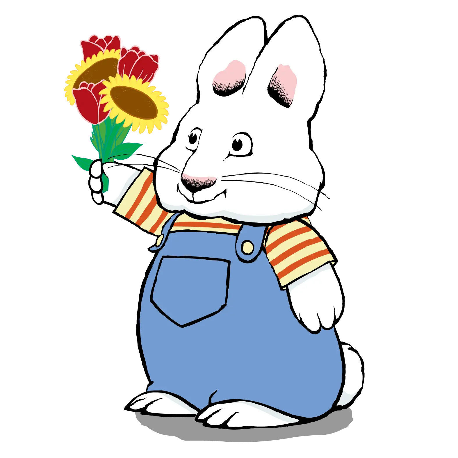 Cute Rabbit Holding Flowers
