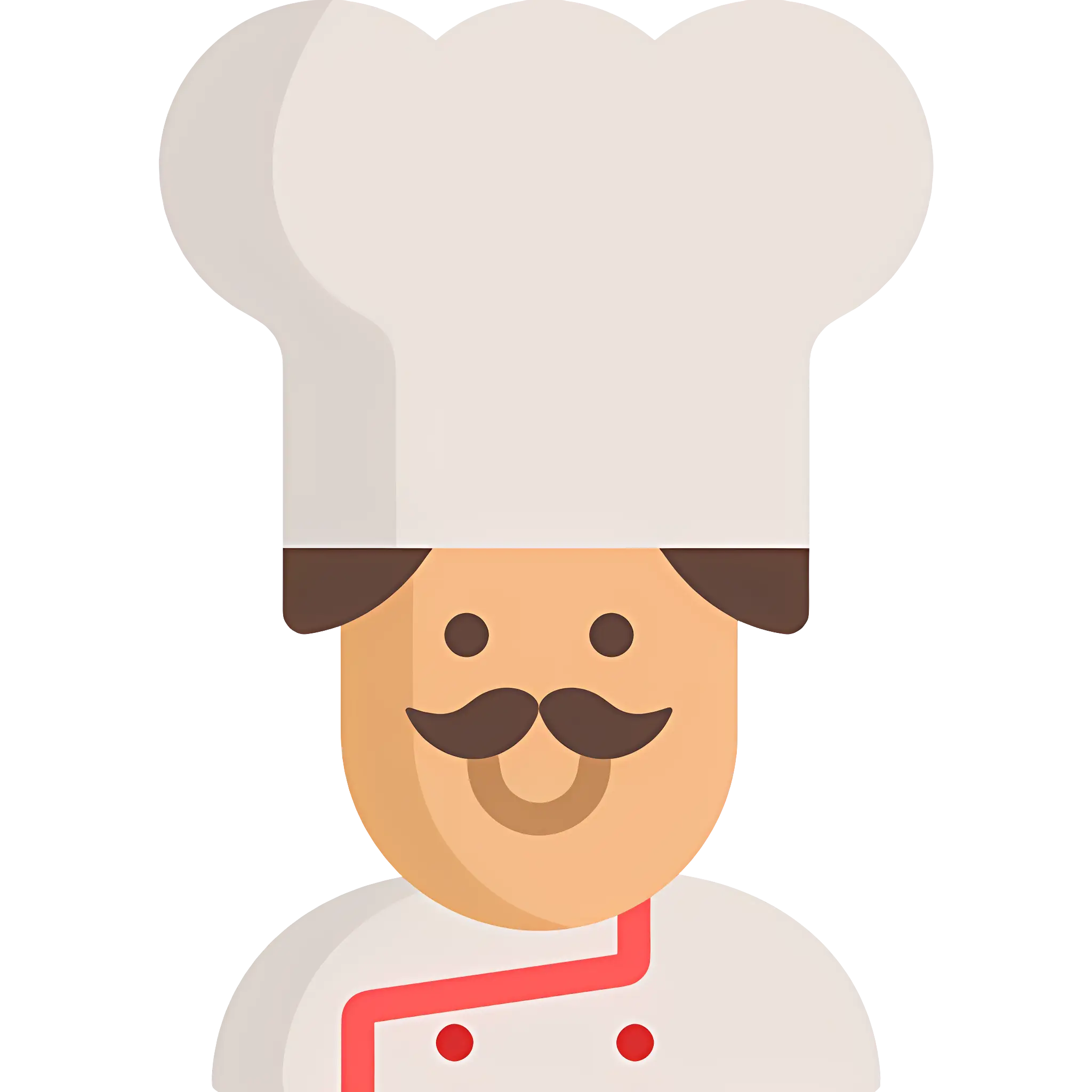 Mustached Chef in Cartoon Style