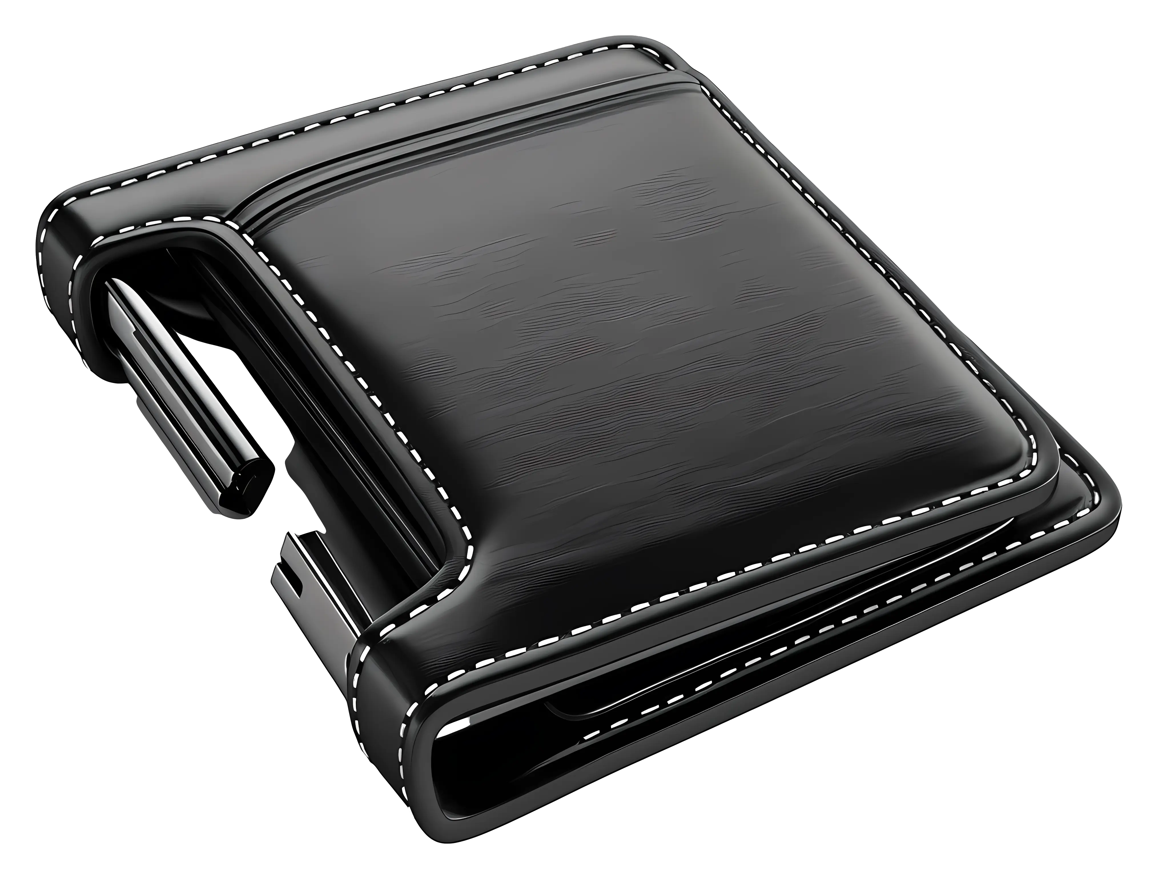 Elegant Black Leather Wallet with Stitching