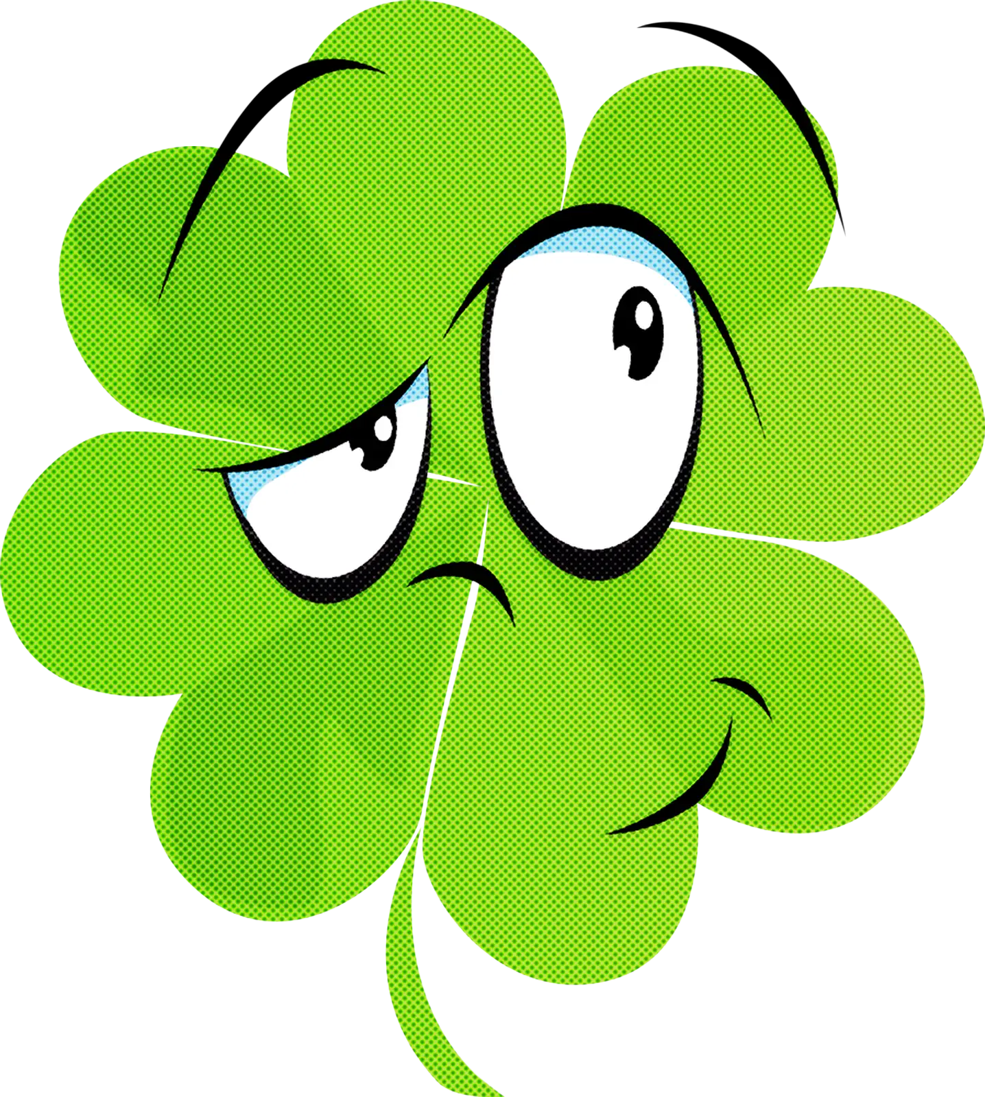 Cartoon Four-Leaf Clover for St. Patrick&#039;s Day
