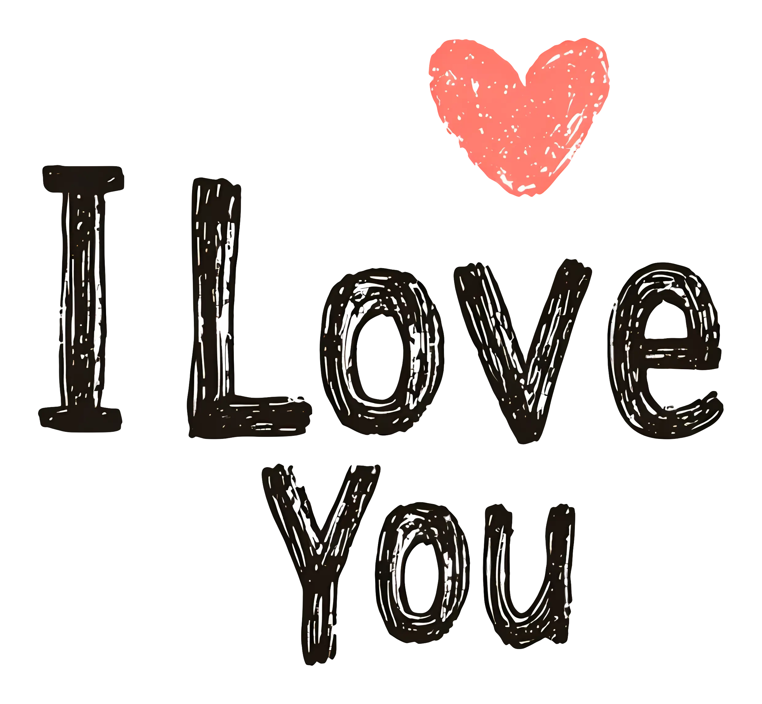 I Love You Text with Heart