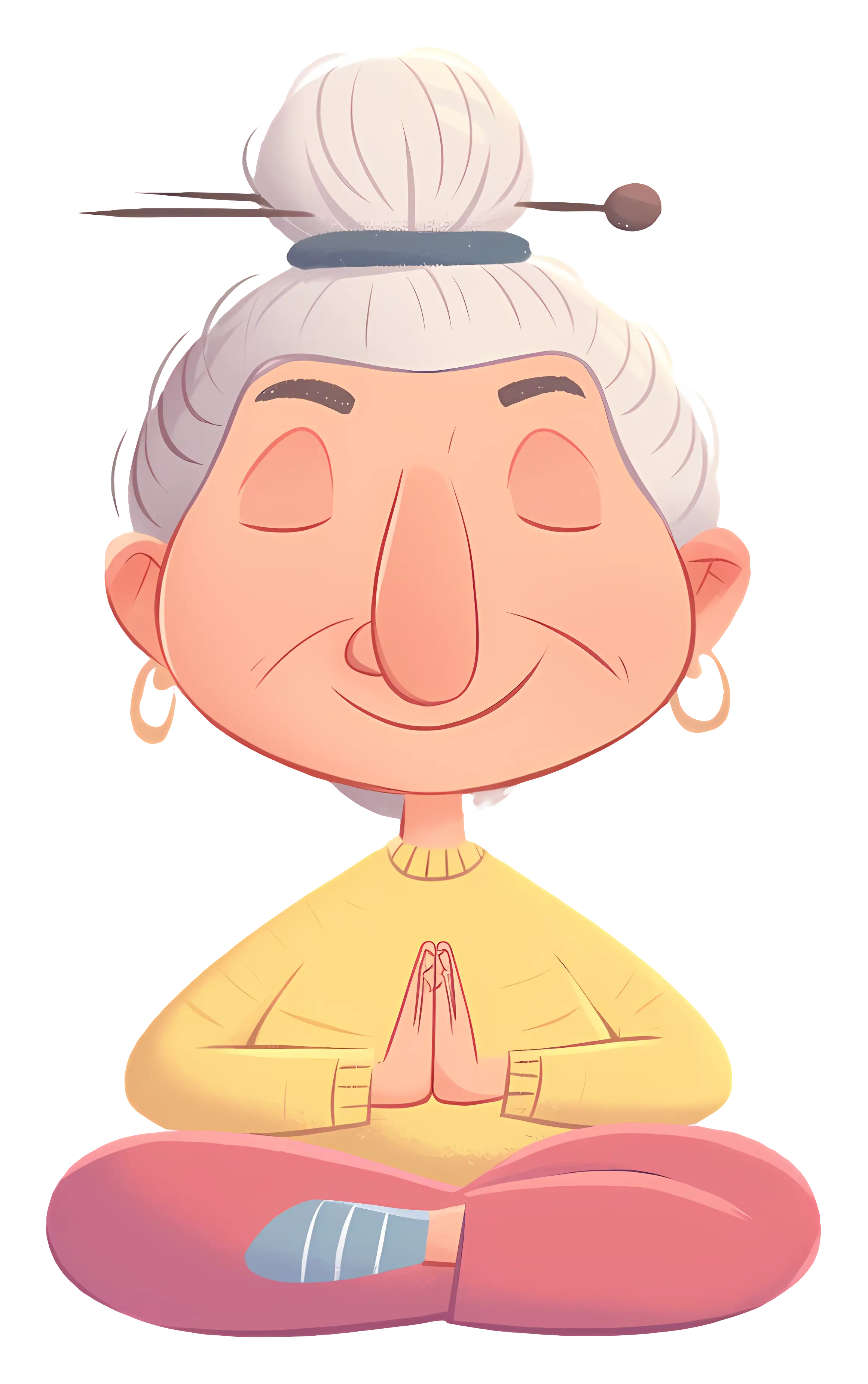 Meditating Elderly Woman