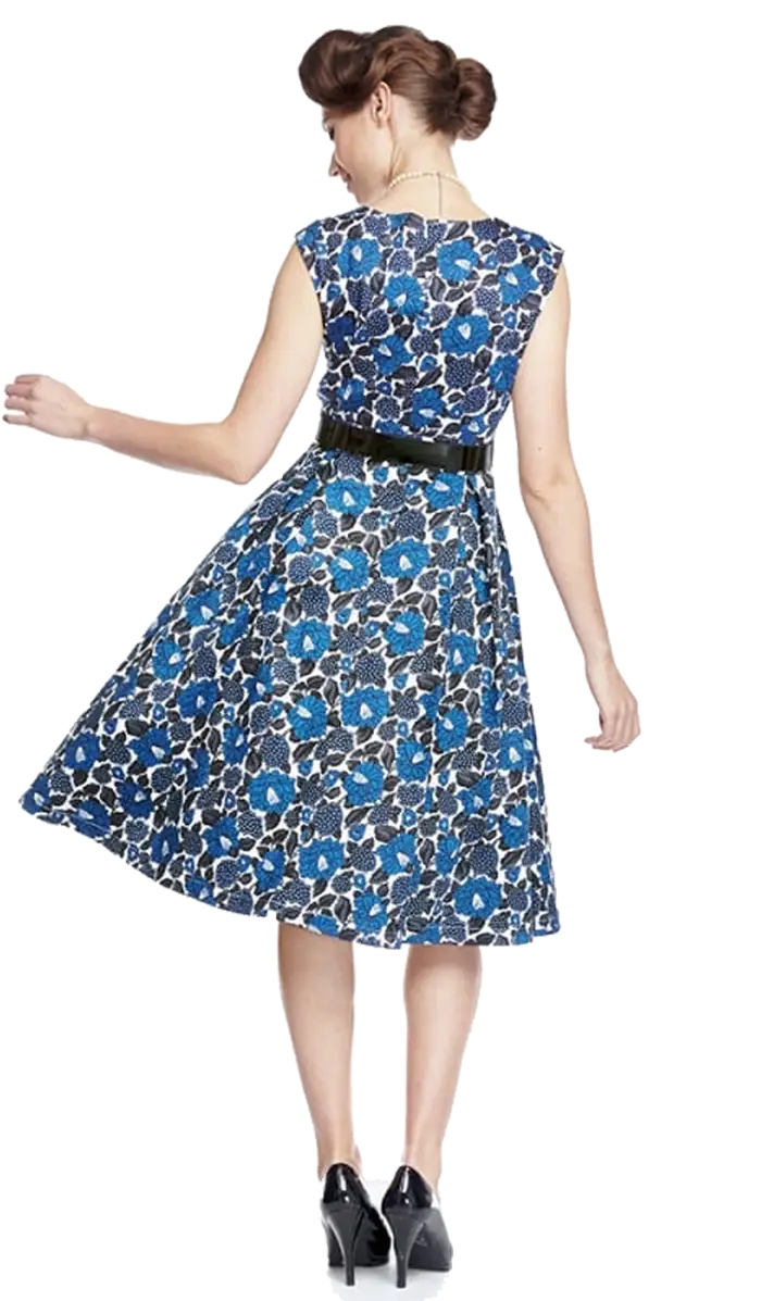 Stylish Blue Floral Dress for Women