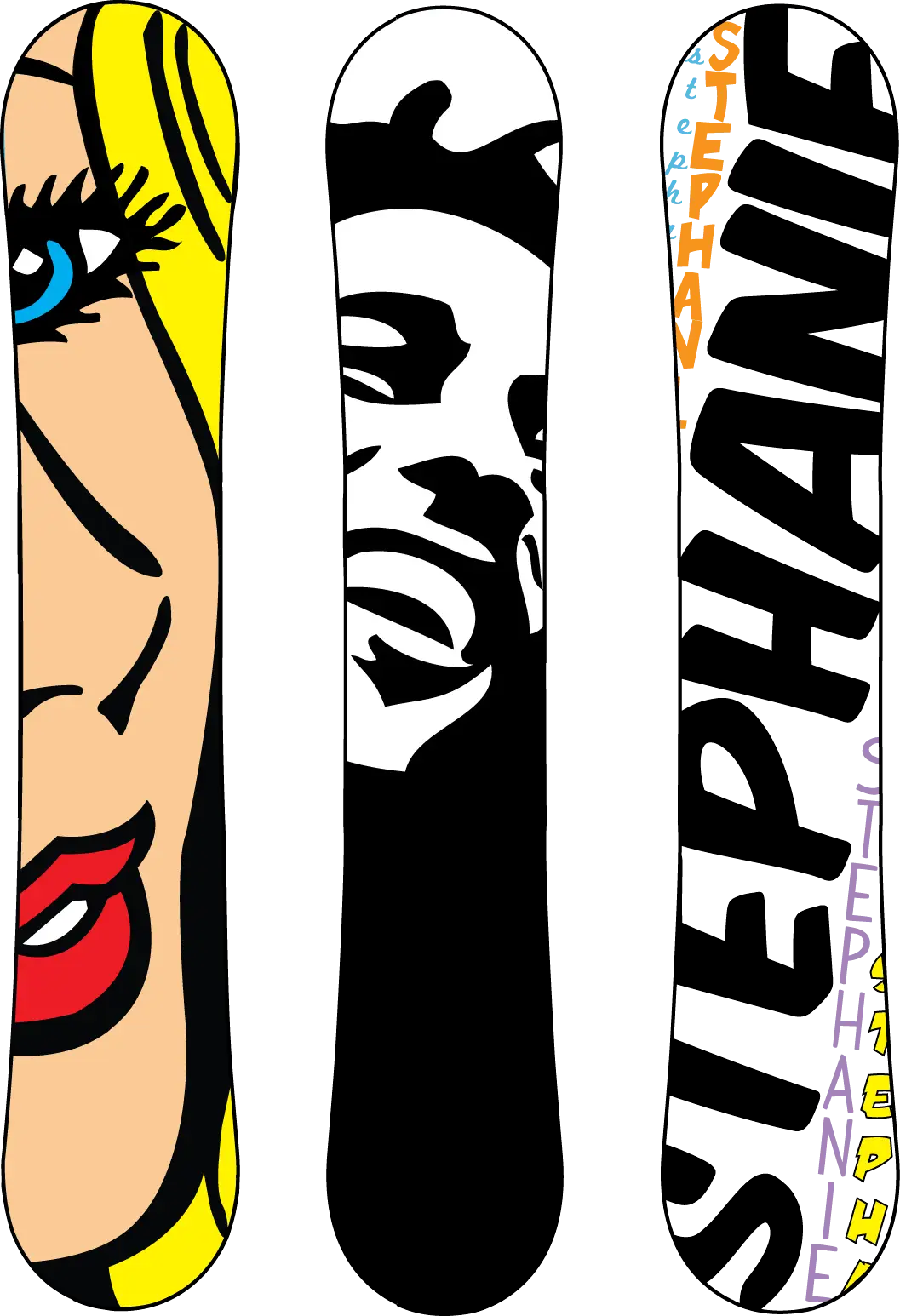 Colorful Snowboard with Pop Art Design