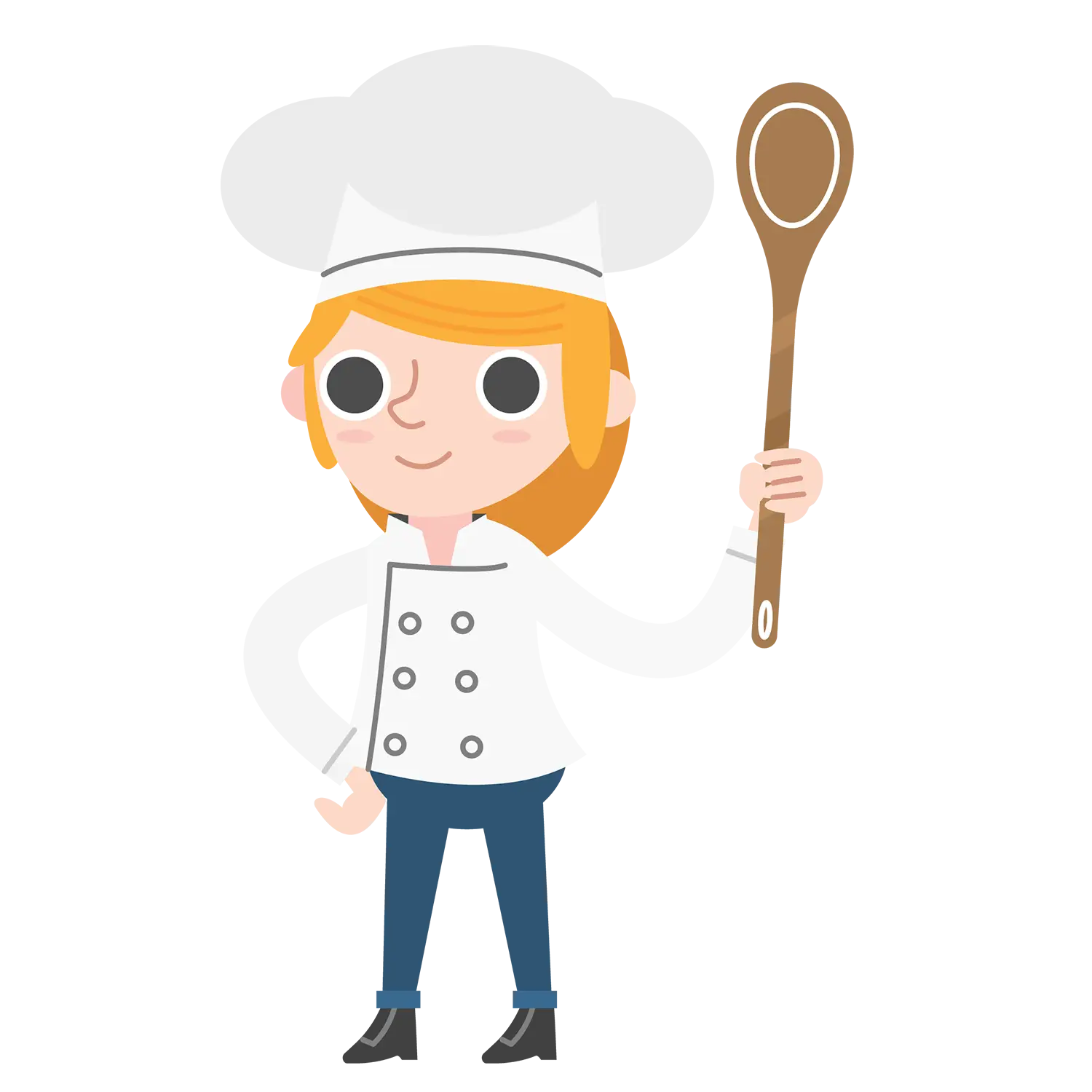 Cartoon Chef Holding Spoon Art