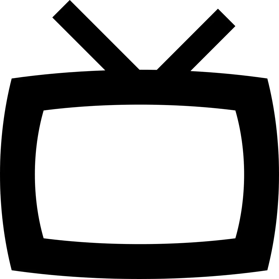 Black Retro TV Icon for Media