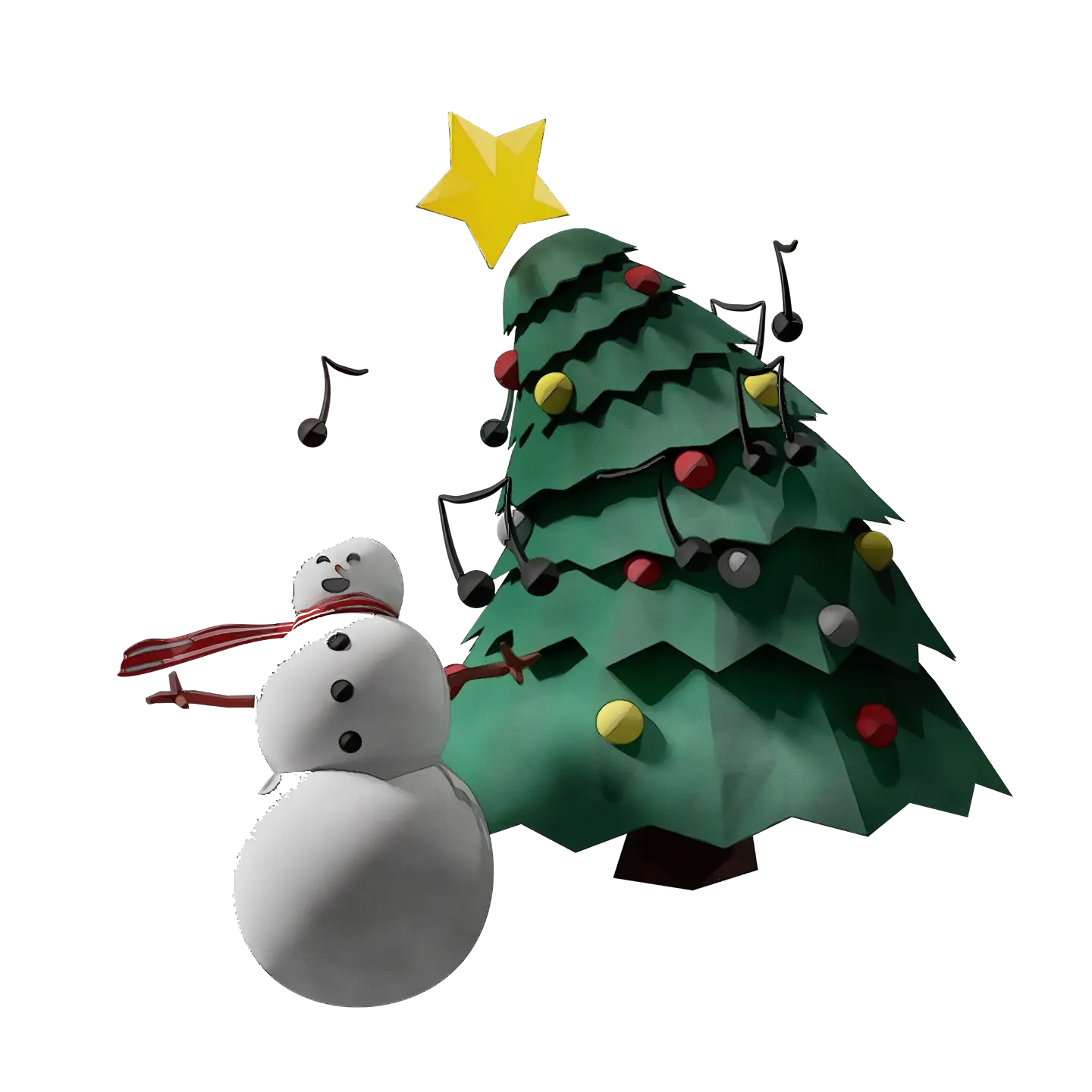 Christmas Tree and Snowman Decoration