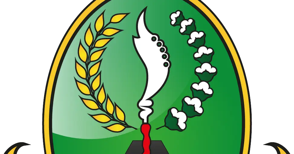 Green Emblem with Wheat and Cotton