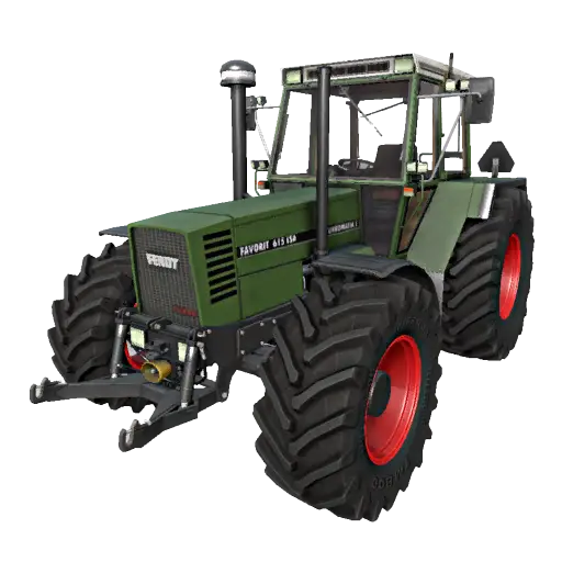 Green Tractor with Red Wheels