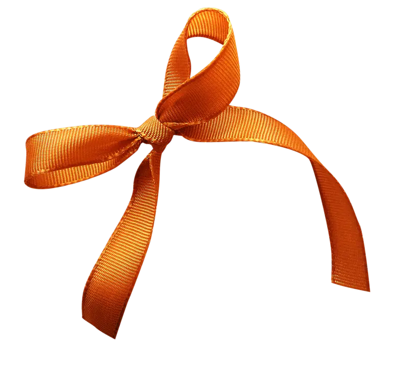 Orange Ribbon Bow for Decorative Use