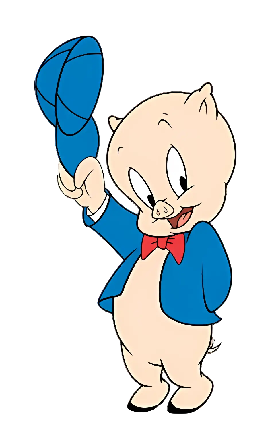 Cartoon Pig in Blue Suit