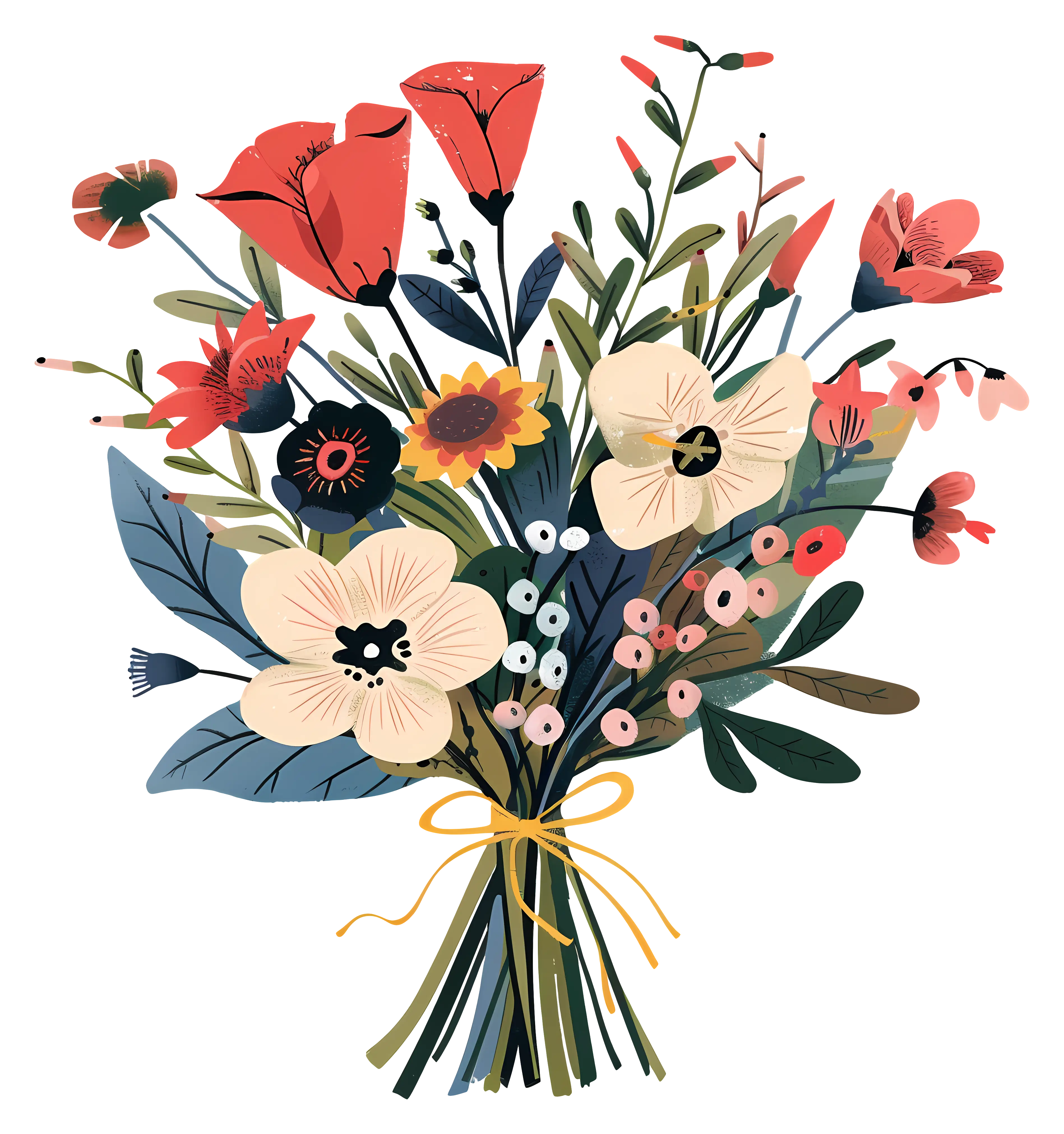Colorful Floral Bouquet Illustration