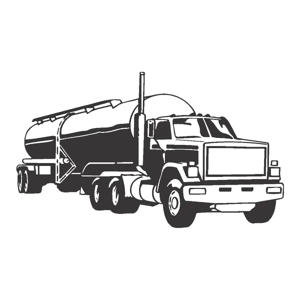 Black and White Tanker Truck