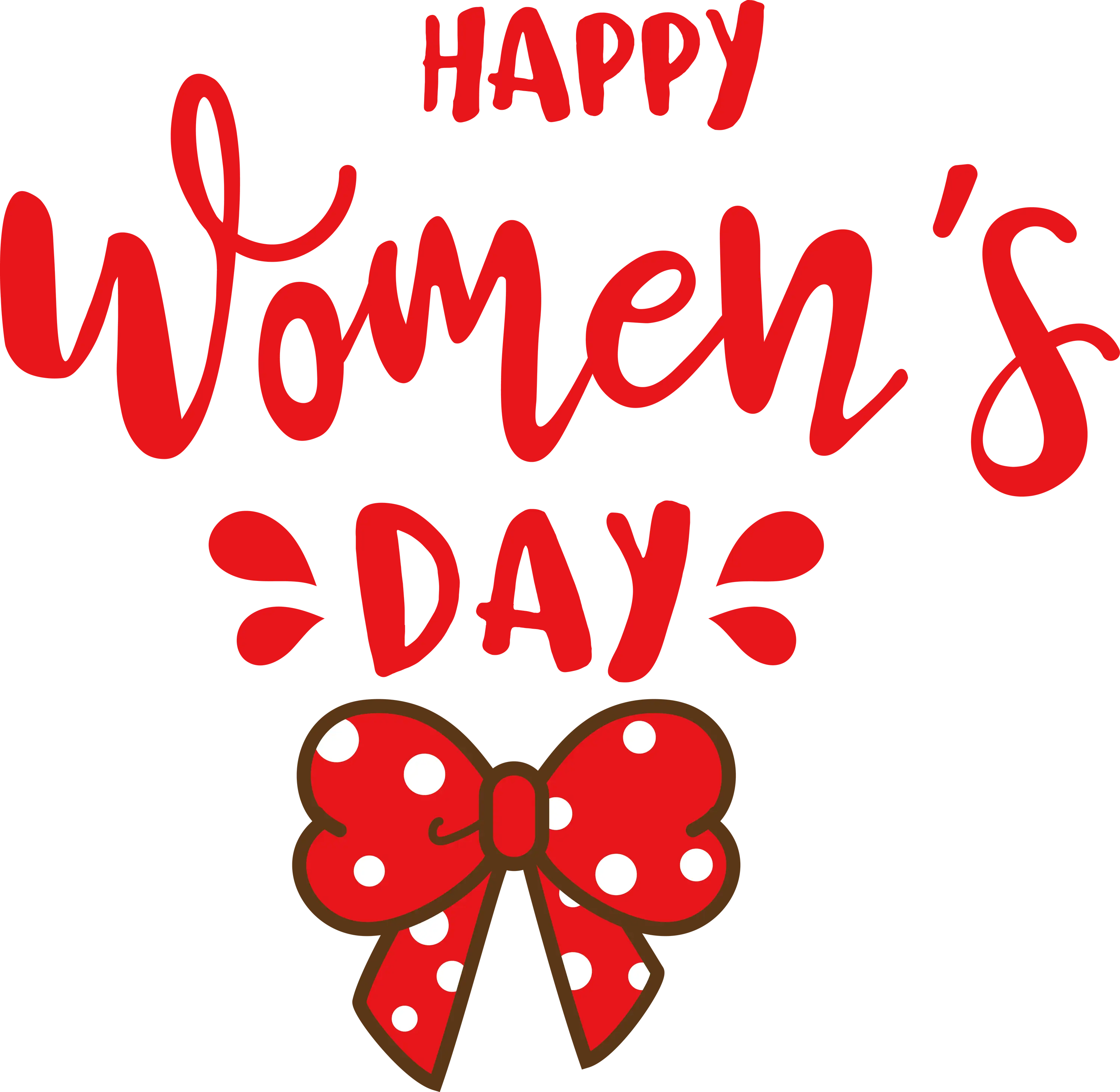 Happy Women&#039;s Day with Decorative Red Bow