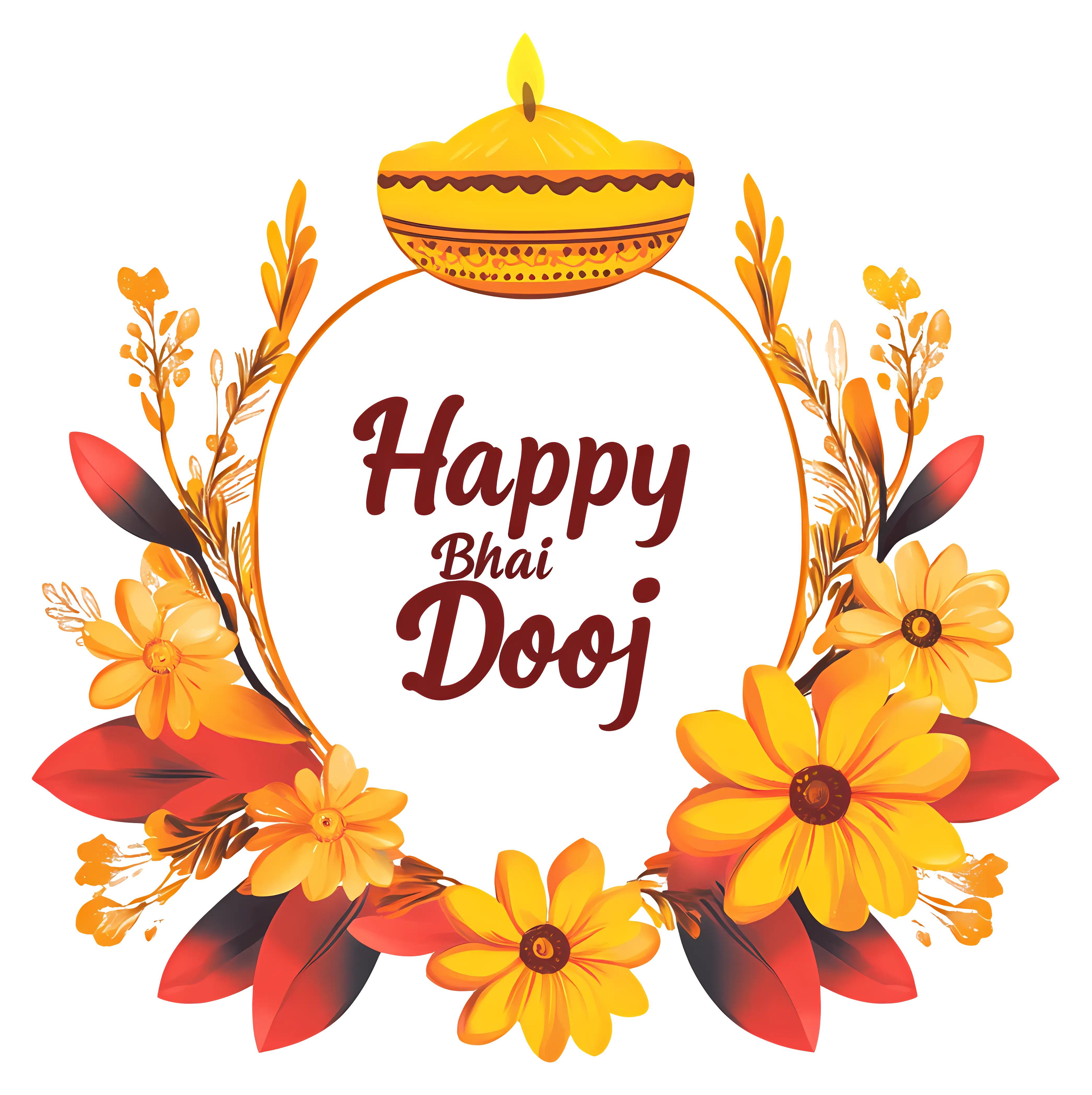Bhai Dooj Wreath with Flowers