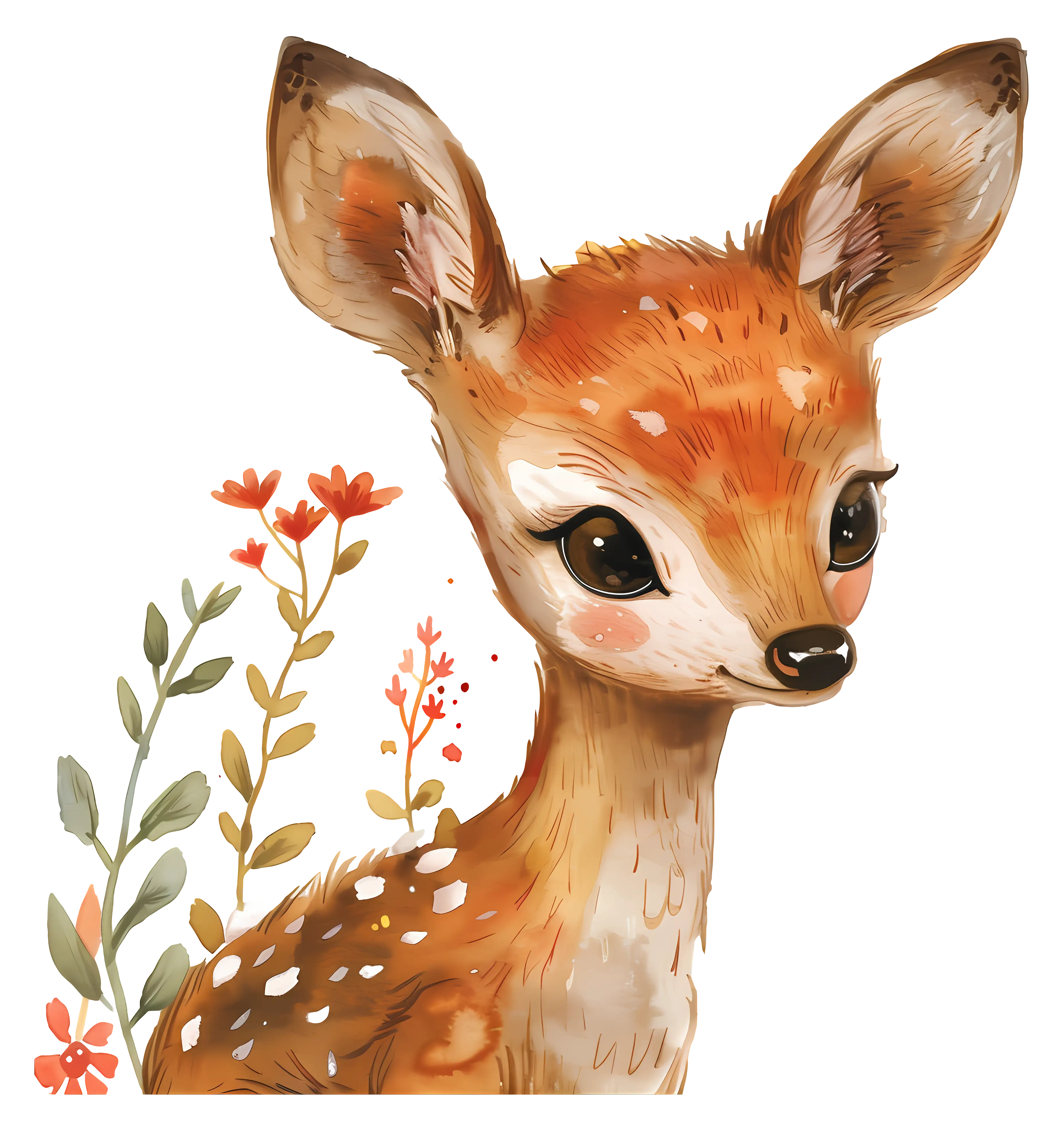 Adorable Baby Deer with Floral Decoration