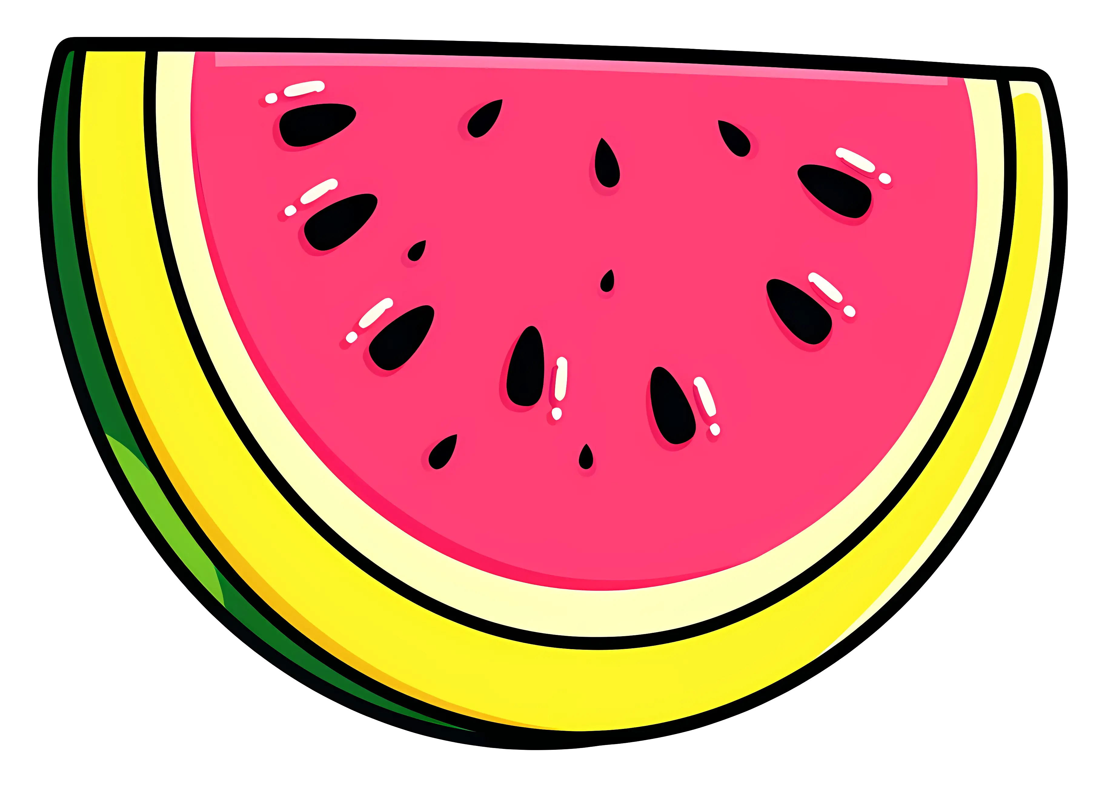 Vibrant Watermelon Cartoon Slice Illustration