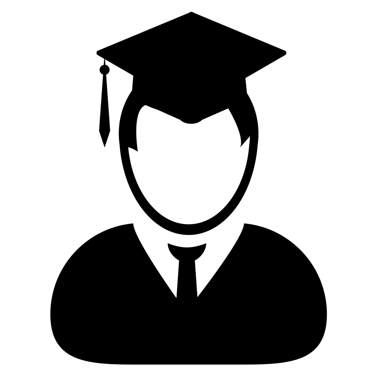 Graduation Cap Silhouette Icon