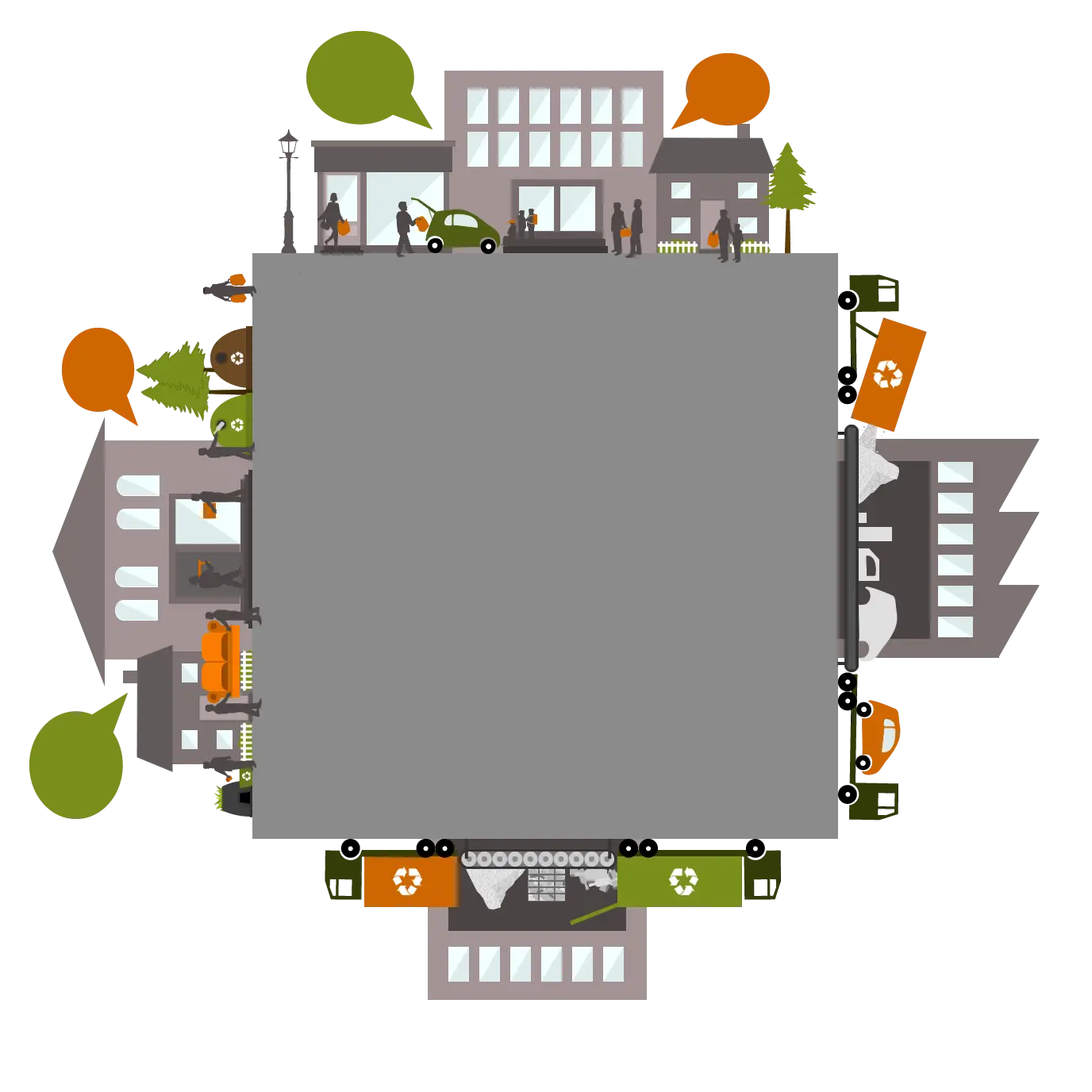Illustration of a Recycling City