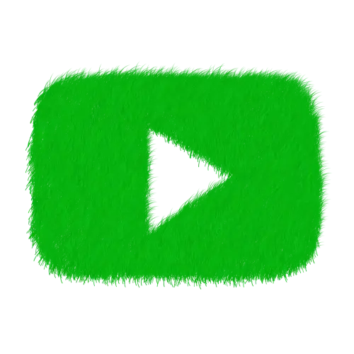 Green Fuzzy Play Button Logo