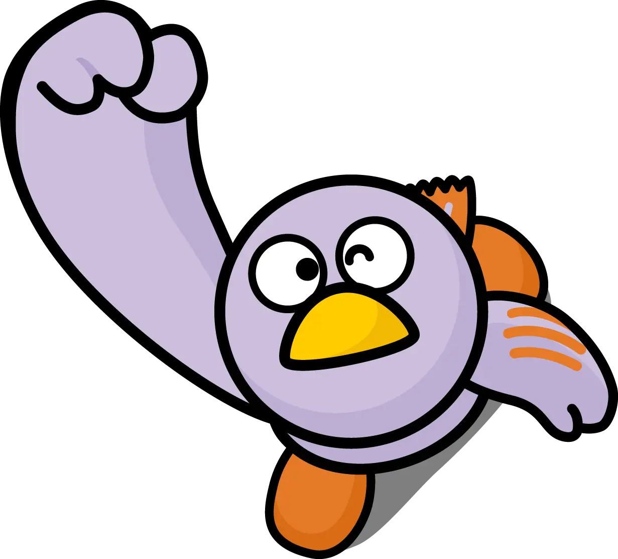 Cute Cartoon Bird Flying