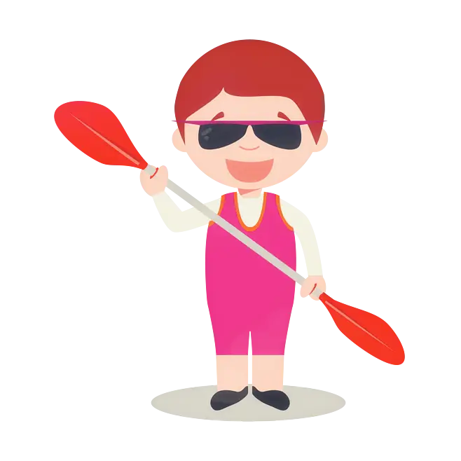 Boy with Paddle Ready for Kayaking