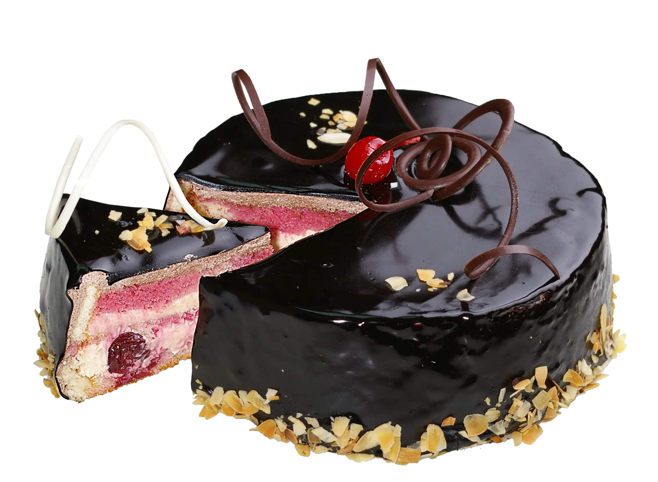 Chocolate Cake with Slice Removed