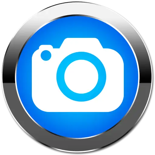 Blue Camera Icon for Photography and Technology