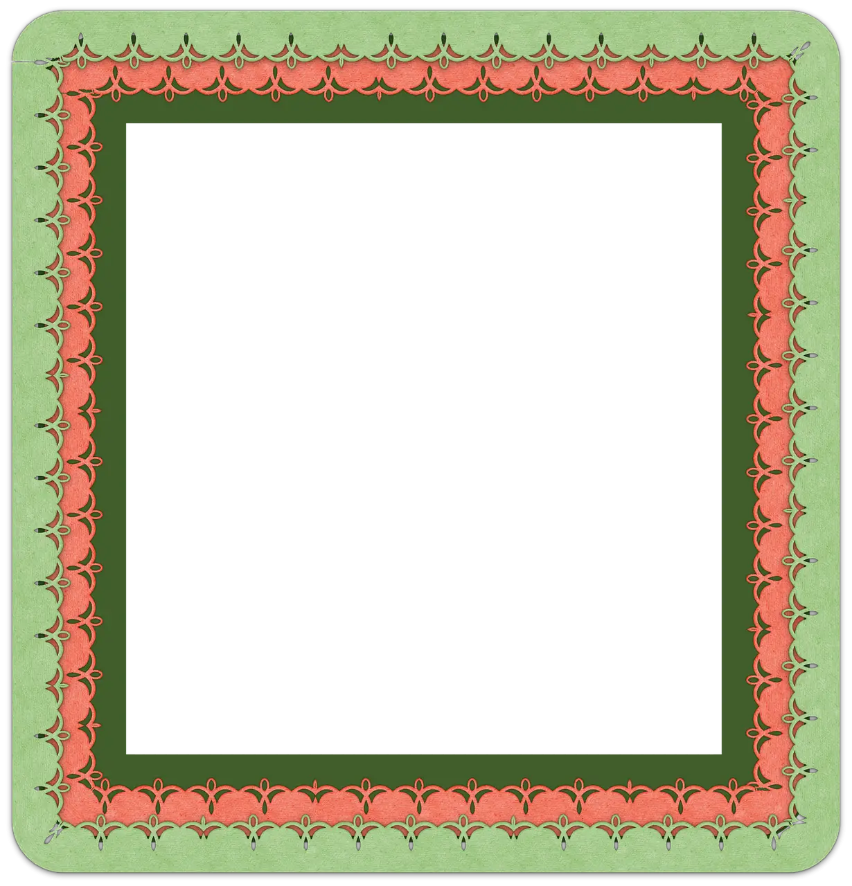 Decorative Frame with Green and Red Border