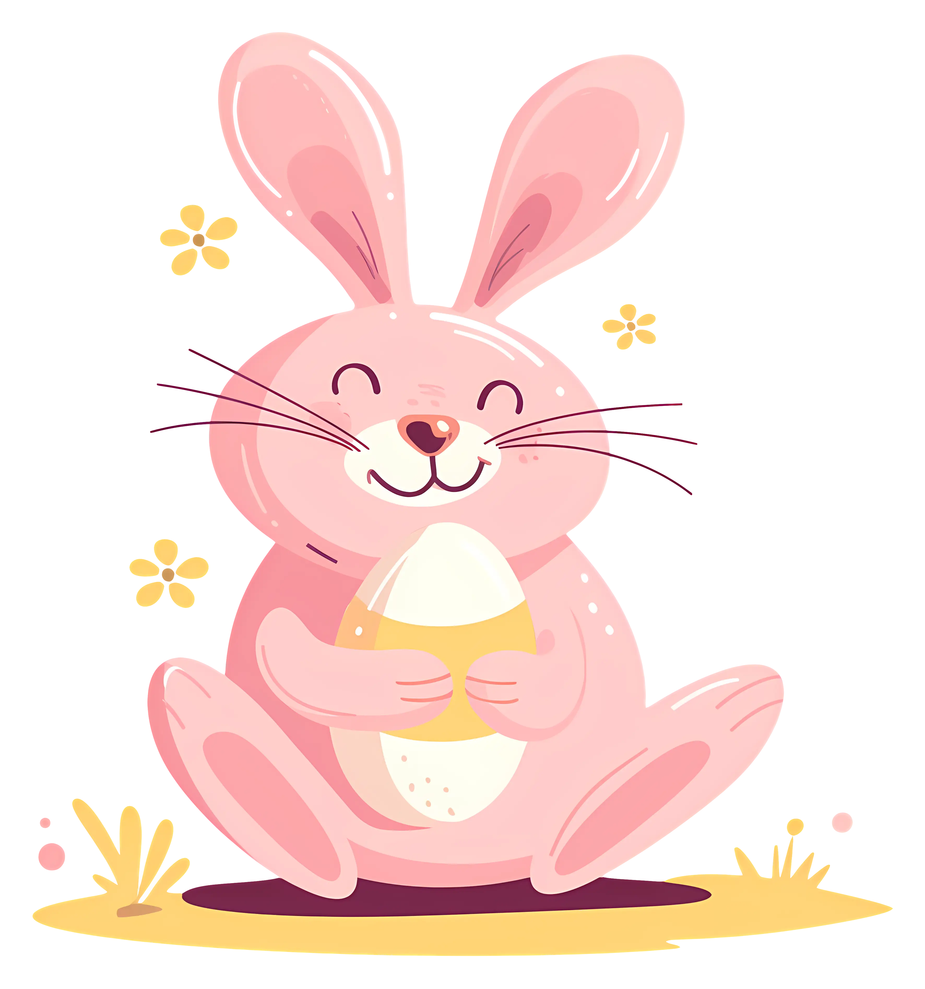 Pink Bunny with Easter Egg