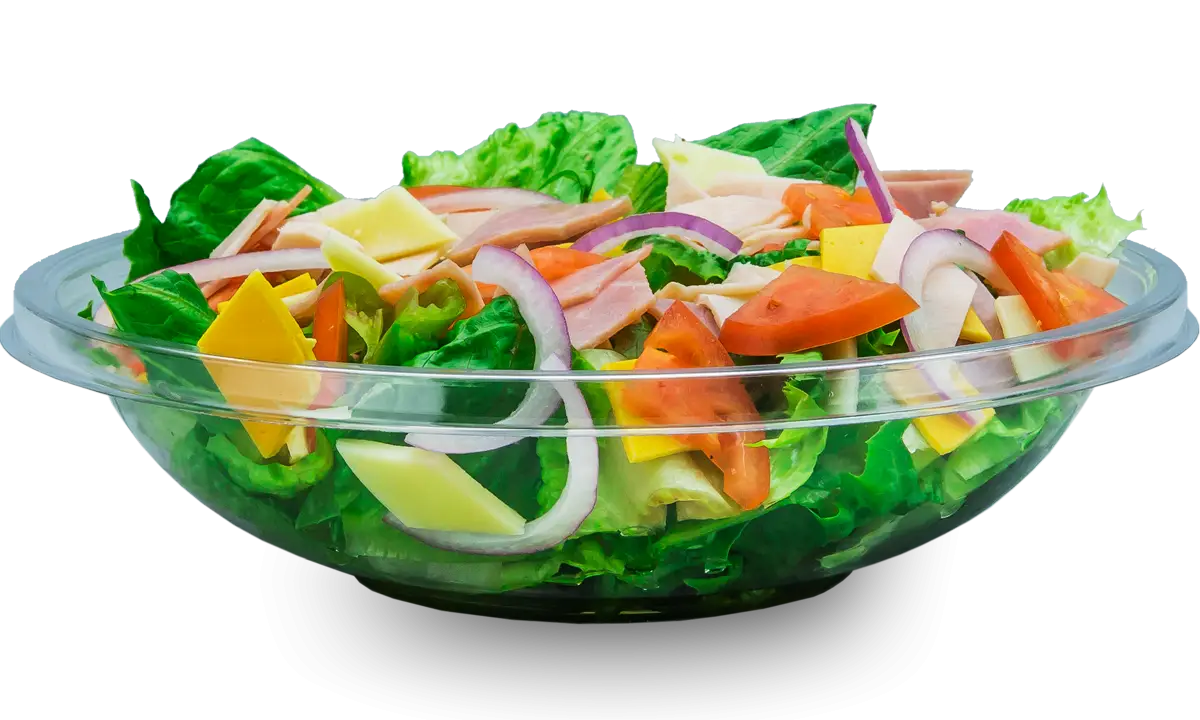 Colorful Salad in Glass Bowl
